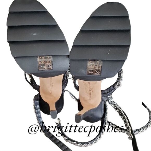 Camilla Skovgaard NWOT Black Chain Sandals Size 38 - Picture 11 of 14